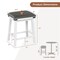 Costway 24'' Dining Bar Stool Set of 2 Counter Height Padded Seat Wood Frame Kitchen Brown/White